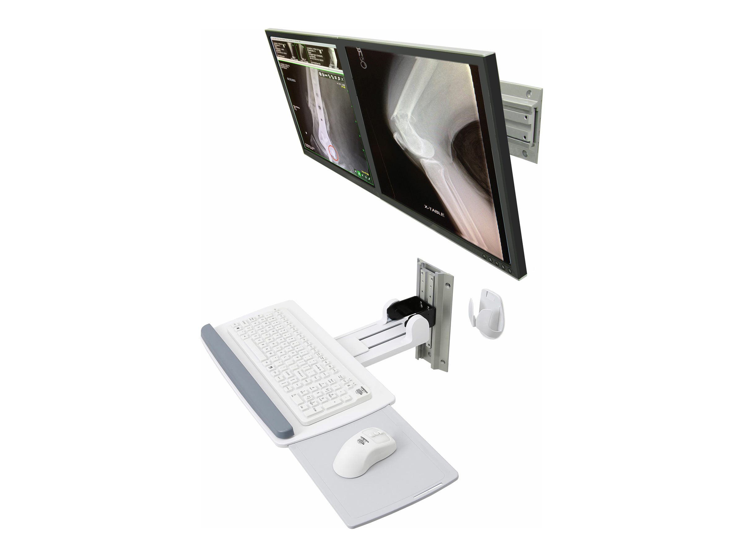 Ergotron Neo-Flex - Befestigungskit (2 Drehgelenke, Wandschiene 26", 2 Rack-Montagehalterungen) - schmal - für 2 LCD-Displays - Grau, Schwarz - Bildschirmgröße bis zu 61 cm (bis zu 24 Zoll)