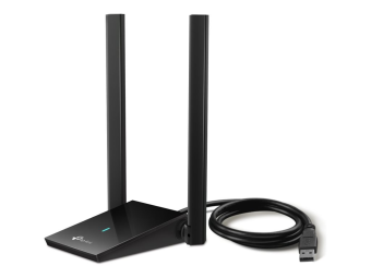 TP-LINK AX1800 Drahtloser USB-Adapter mit zwei Antennen und hoher Verstärkung - Kabellos - USB - WLAN - 1800 Mbits - Schwarz