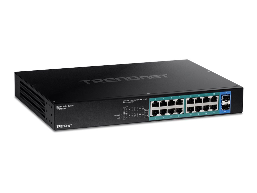 TRENDnet TPE TG182 - Switch - 16 x 101001000 (PoE+)