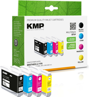 KMP MULTIPACK B76V - 4er-Pack - Schwarz, Gelb, Cyan, Magenta - kompatibel - Tintenpatrone (Alternative zu Brother LC970BK, Brother LC970C, Brother LC970M, Brother LC970Y)