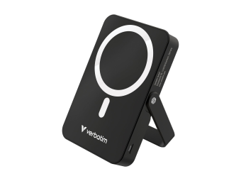 Verbatim Charge n Go - Induktive Power Bank - magnetisch mit Ständer - Li-Pol - 10000 mAh - 20 Watt - 3 A - PD (24 pin USB-C)