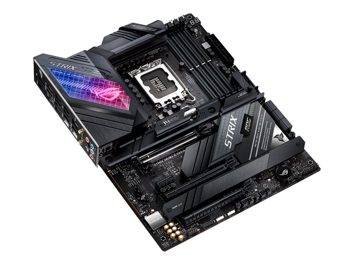 ASUS ROG STRIX Z690-E GAMING WIFI - Motherboard - ATX - LGA1700 Sockel - Z690 Chipsatz - USB-C Gen 2x2, USB-C Gen2, USB 3.2 Gen 1, USB 3.2 Gen 2 - 2.5 Gigabit LAN, Wi-Fi, Bluetooth - Onboard-Grafik (CPU erforderlich)