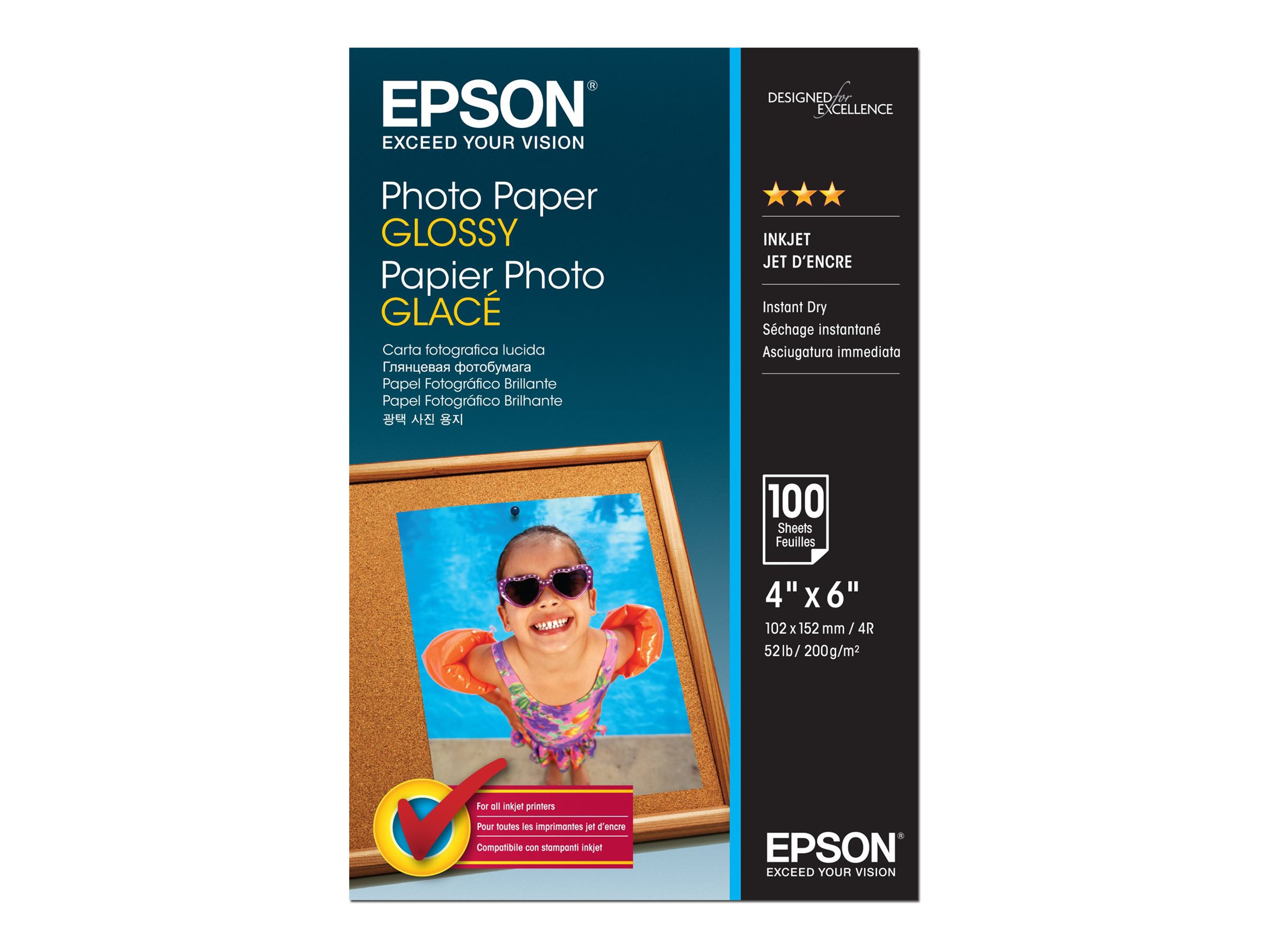 Epson Glänzend - 102 x 152 mm - 200 gm² - 100 Blatt Fotopapier