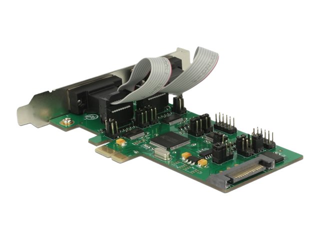 Delock PCI Express Card > 3 x Serial RS-232 + 1 x TTL 3.3 V  RS-232 with Voltage Supply - Serieller Adapter - PCIe Low-Profile - RS-232 x 3 + RS-232 (TTL)