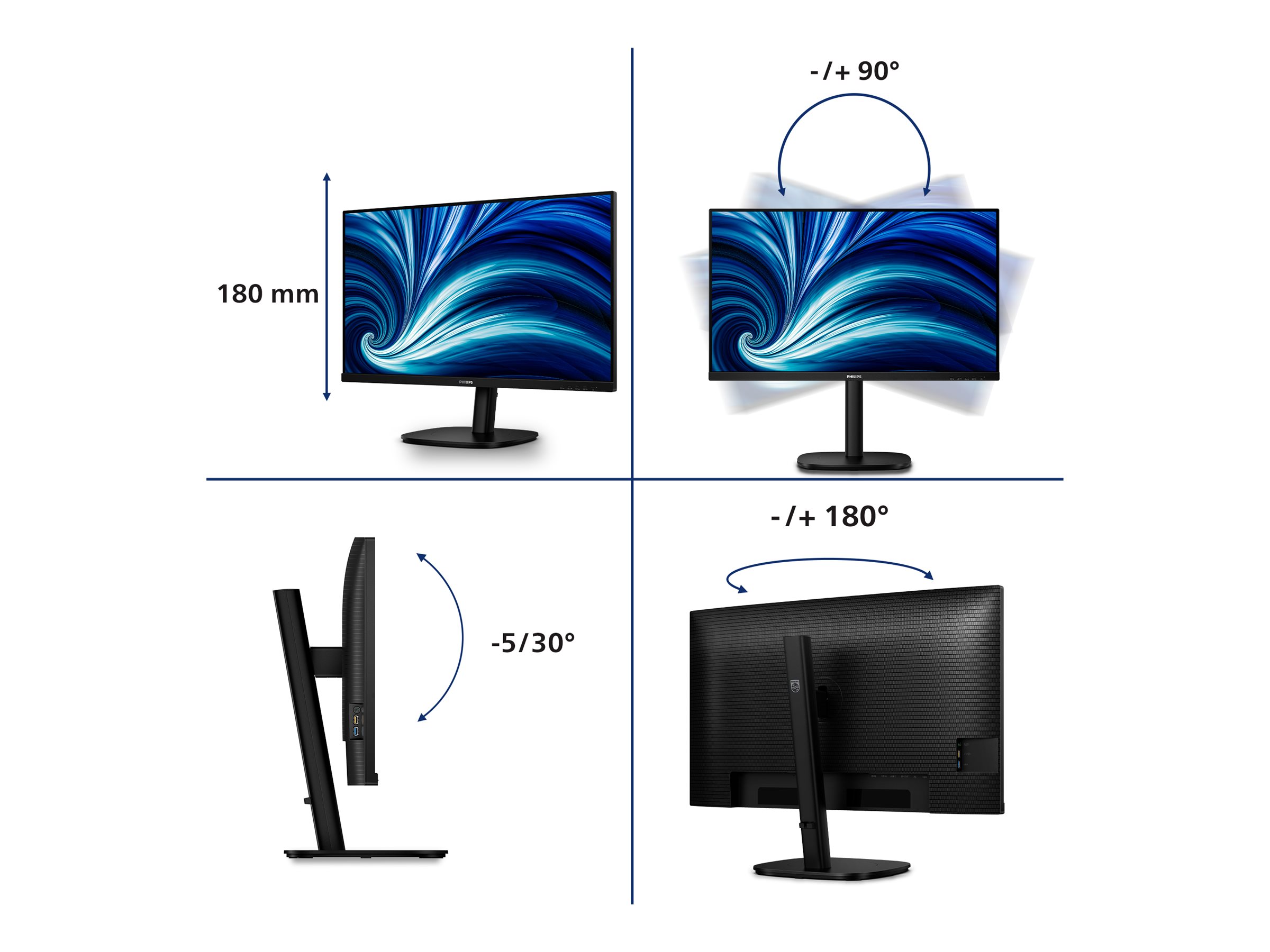 Philips 32B2U3601 - 3000 Series - LED-Monitor - 81.3 cm (32")