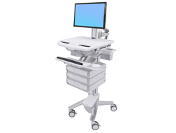 Ergotron Cart with LCD Pivot, 3 Drawers - Wagen - offene Architektur - für LCD-Display  PC-Ausrüstung - Kunststoff, Aluminium, verzinker Stahl - Bildschirmgröße bis zu 61 cm (bis zu 24 Zoll)