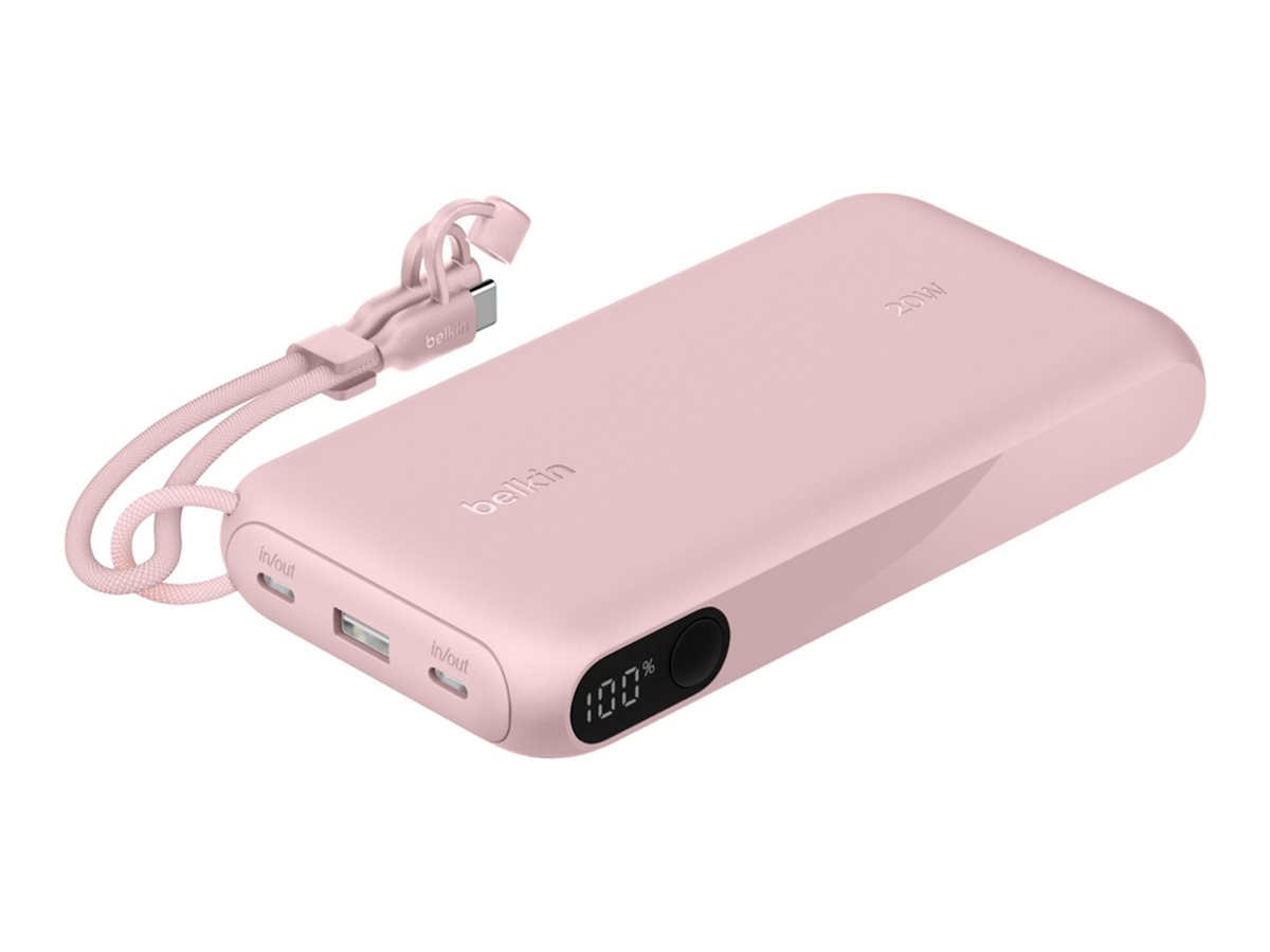 Belkin BoostCharge - Powerbank - mit Display - 20000 mAh - 20 Watt - PD - 3 Ausgabeanschlussstellen (2 x USB-C, USB)