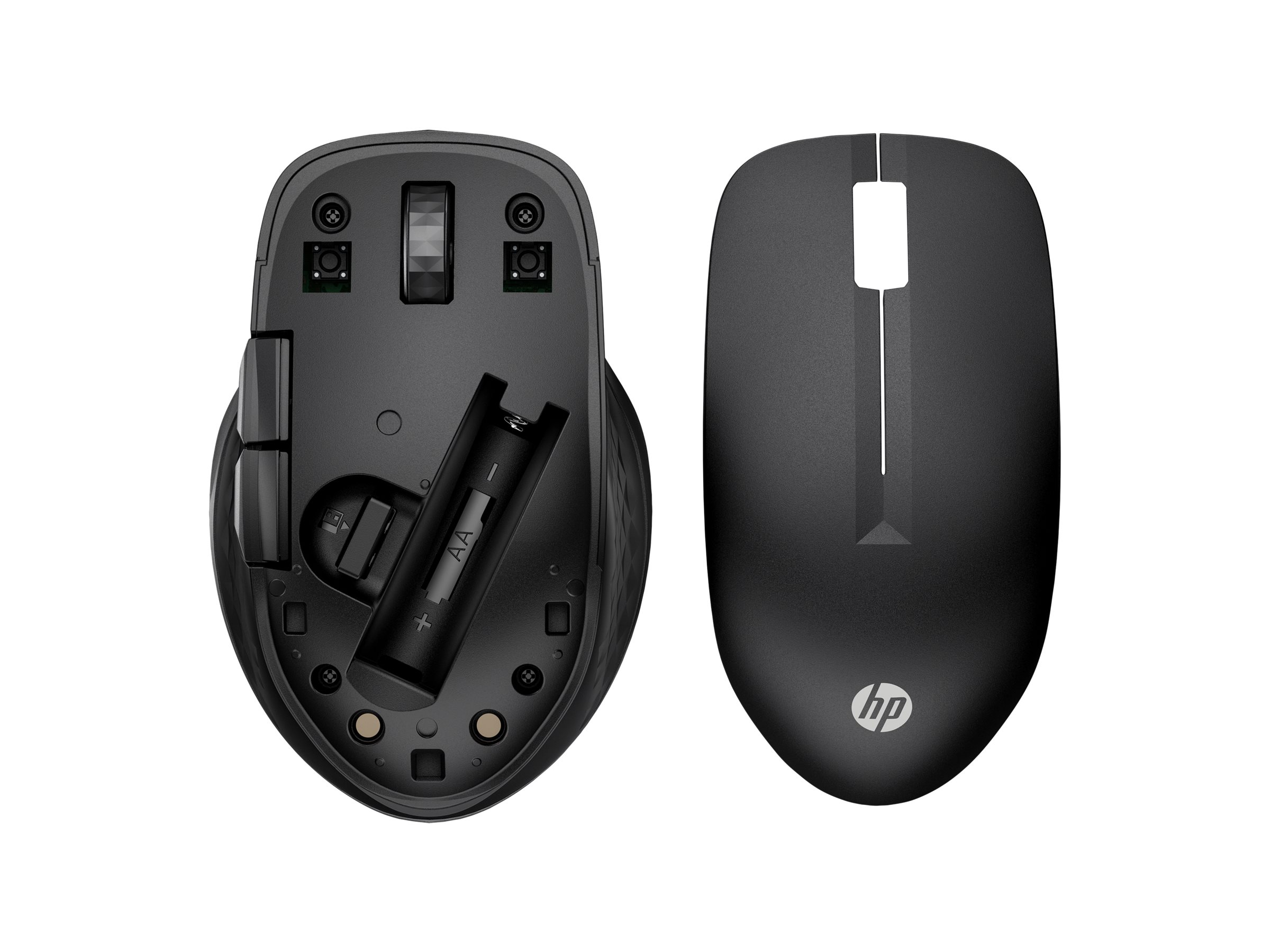 HP 430 - Maus - ergonomisch - rechts- und linkshändig - optisch - 5 Tasten - kabellos - Bluetooth 5.0, 2.4 GHz - kabelloser Empfänger (USB)