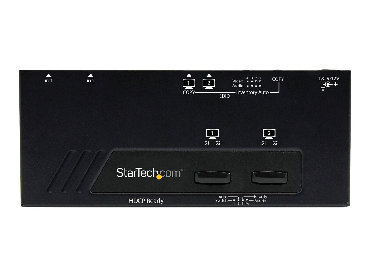 StarTech.com 2x2 Port HMDI SwitchVerteiler - Automatische Umschaltung mit Fernbedienung
