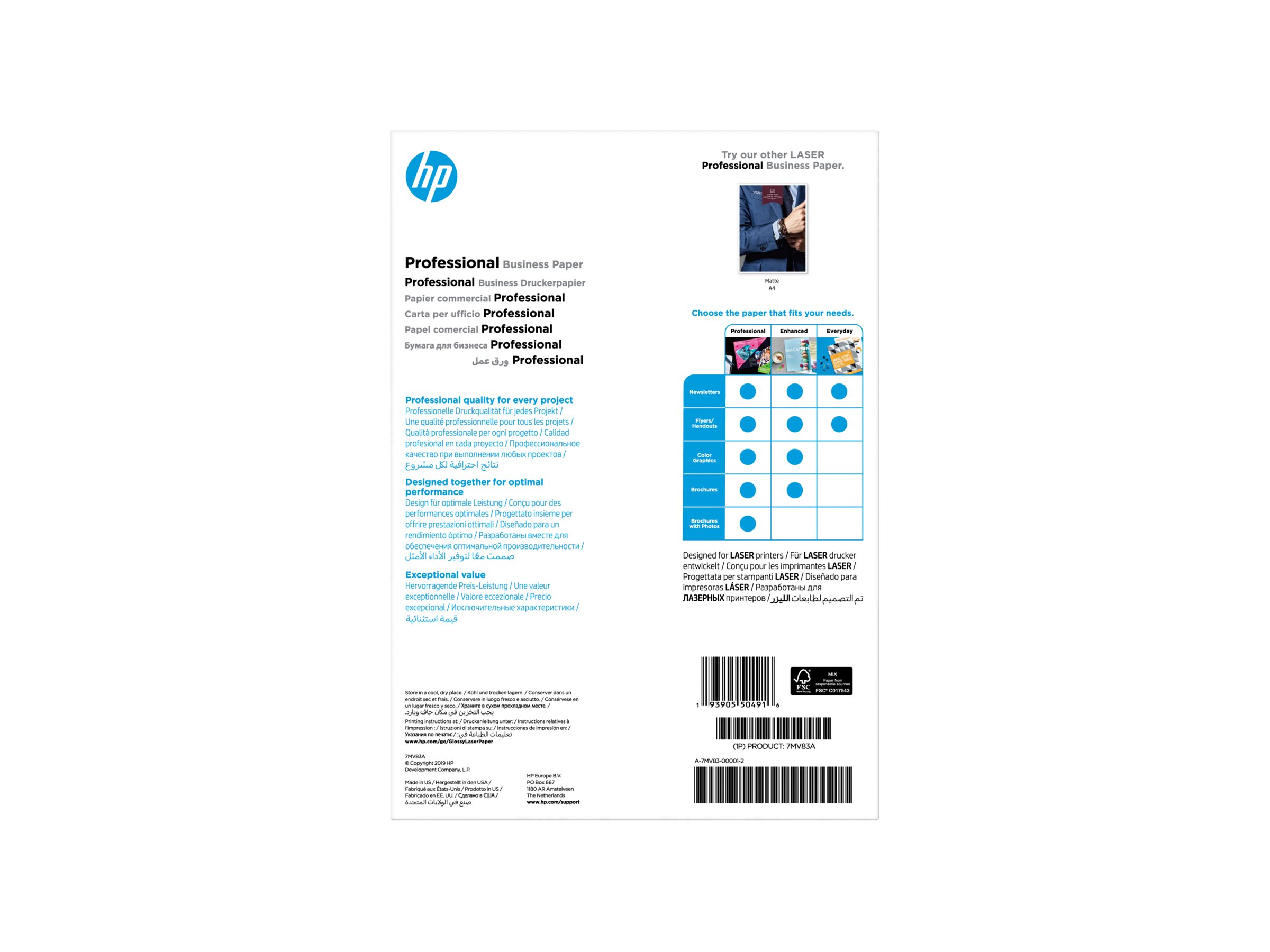 HP Professional Glossy Paper - Glänzend - A4 (210 x 297 mm)