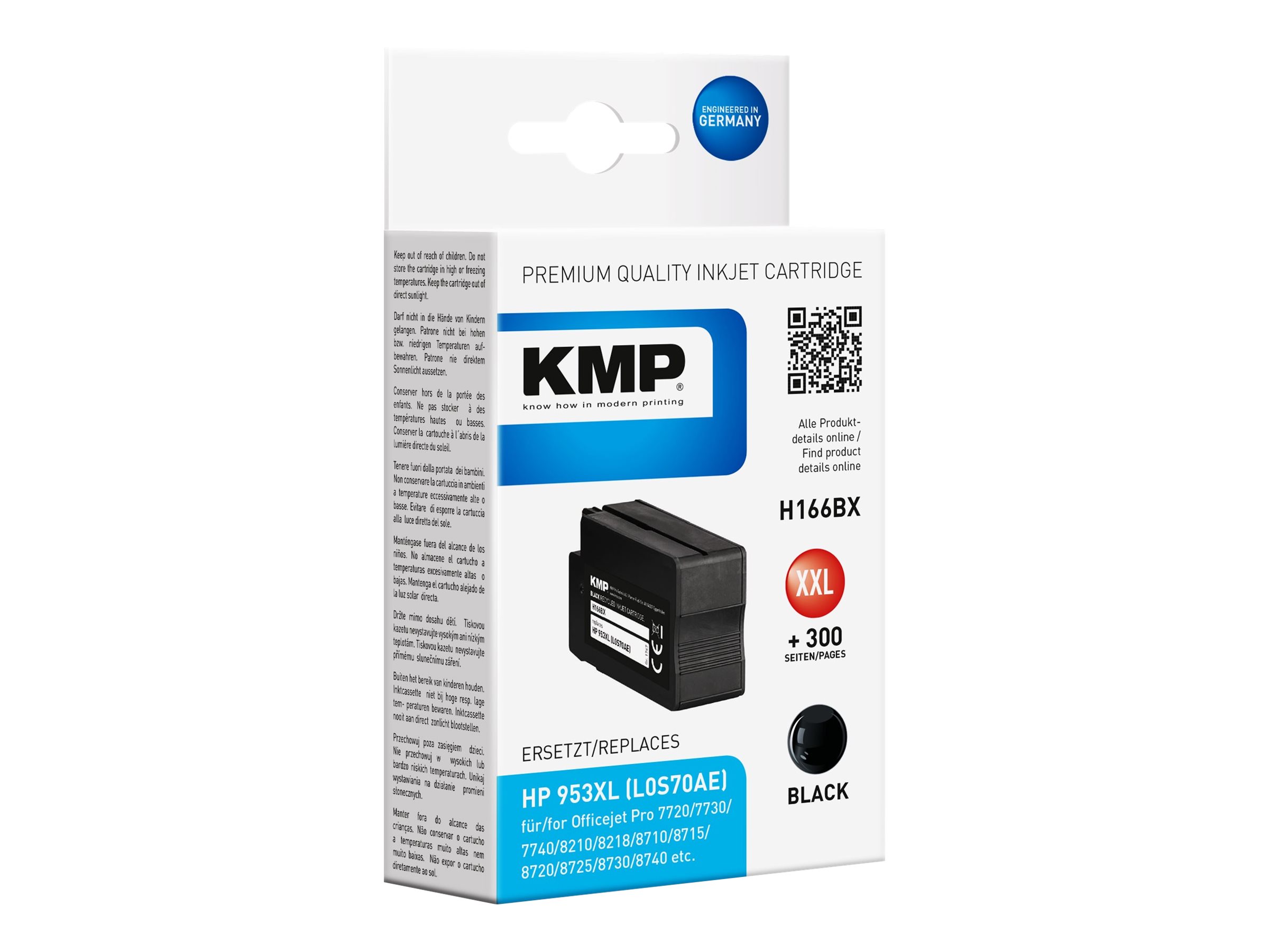 KMP H166BX - 55 ml - Hohe Ergiebigkeit - Schwarz - kompatibel - Tintenpatrone (Alternative zu HP 953XL, HP L0S70AE)
