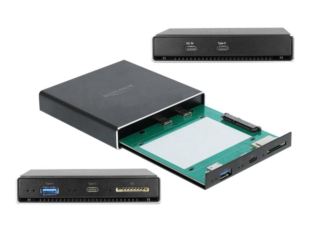 Delock External Enclosure for 2.5 SATA HDD  SSD with additional USB Type-C and Type-A Port and SD Slot - Speichergehäuse - 2.5 (6.4 cm)