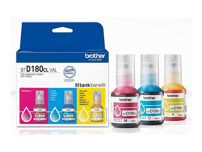 Brother BTD180CL Multipack - 3er-Pack - Gelb, Cyan, Magenta