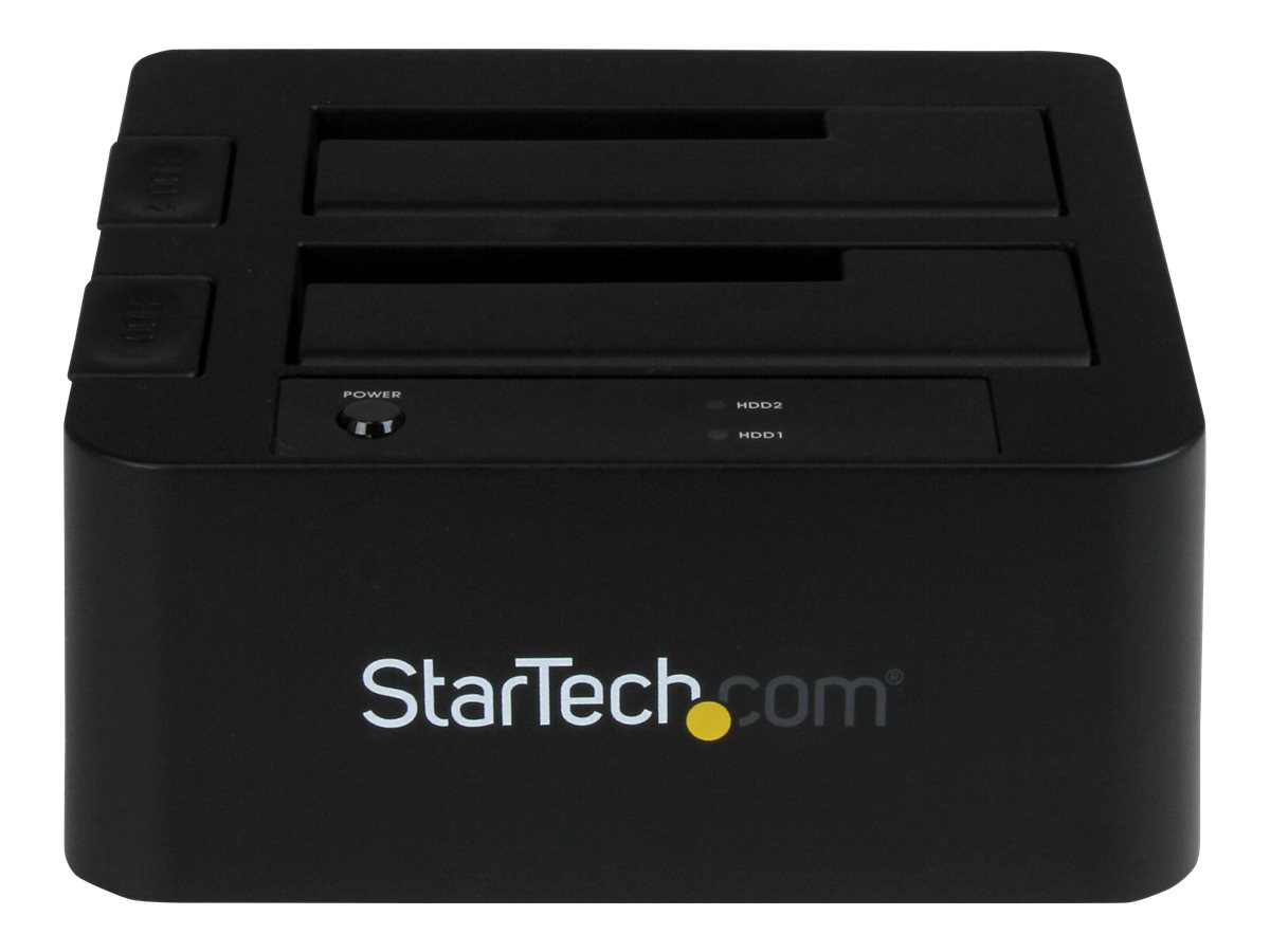 StarTech.com Dual-Bay USB 3.0 eSATA to SATA Hard Drive Docking Station USB Hard Drive Dock External 2.53.5 SATA IIIIII SSDHDD Docking Station Hot-Swap Hard Drive Bays - Top-Loading - Speicher-Controller - 2.5 3.5 (6.4 cm 8.9 cm)
