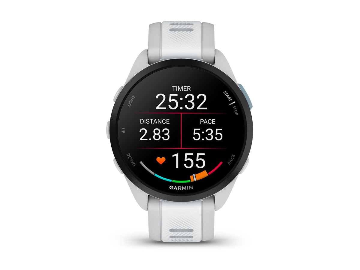 Garmin Forerunner 165 Music - Nebelgrau - Sportuhr mit Band - Silikon - Whitestone - Handgelenkgröße 126-203 mm - Anzeige 3 cm (1.2")