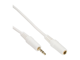 InLine Klinke Verlängerung - 3,5mm Stecker  Buchse - Stereo weiß  gold - 5m