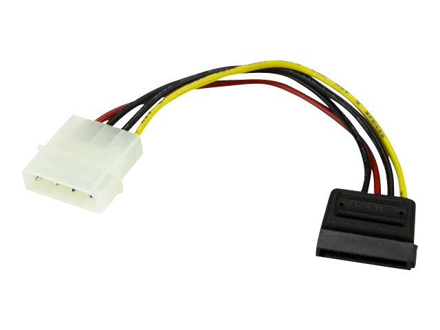 StarTech.com 15cm 4 Pin Molex auf SATA Kabel - LP4  Serial-ATA Stromadapter - S-ATA 15 Pin Buchse  4 Pin LP-4 Stecker - Stromkabel - SATA-Stromstecker (M)