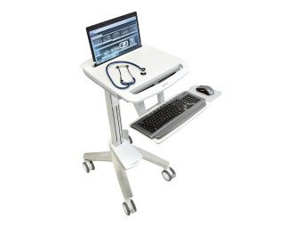Ergotron SV41 - Wagen - Konstante Krafttechnologie - für Notebook  PC-Ausrüstung - verriegelbar - medizinisch - Aluminium, verzinker Stahl, hochwertiger Kunststoff - Grau, weiß, Polished Aluminum - Bildschirmgröße bis zu 43,9 cm (bis zu 17,3")