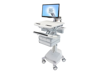 Ergotron Wagen - offene Architektur - für LCD-Display  PC-Ausrüstung - medizinisch - Aluminium, verzinker Stahl, hochwertiger Kunststoff - Grau, weiß, Polished Aluminum - Bildschirmgröße bis zu 61 cm (bis zu 24 Zoll)