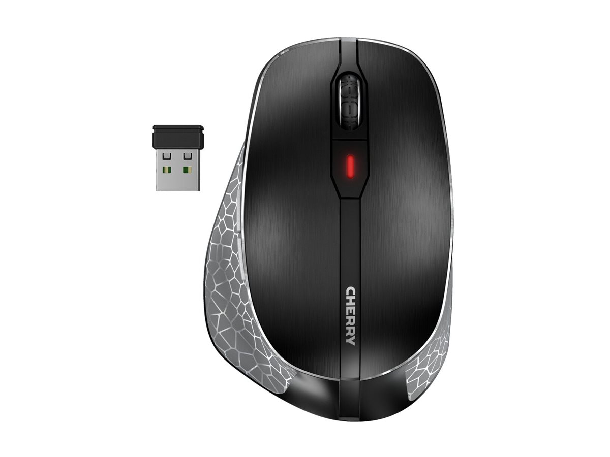 Cherry MW 8C ERGO - Maus - ergonomisch - optisch - 6 Tasten - kabellos - 2.4 GHz, Bluetooth 4.0 - kabelloser Empfänger (USB)