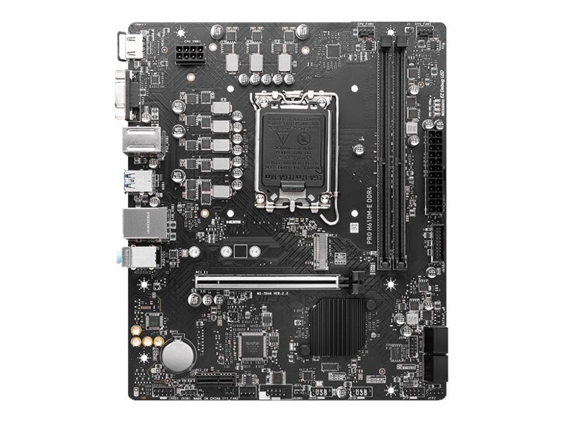 MSI PRO H610M-E DDR4 - Motherboard - micro ATX - LGA1700 Sockel - H610 Chipsatz - USB 3.2 Gen 1 - Gigabit LAN - Onboard-Grafik (CPU erforderlich)
