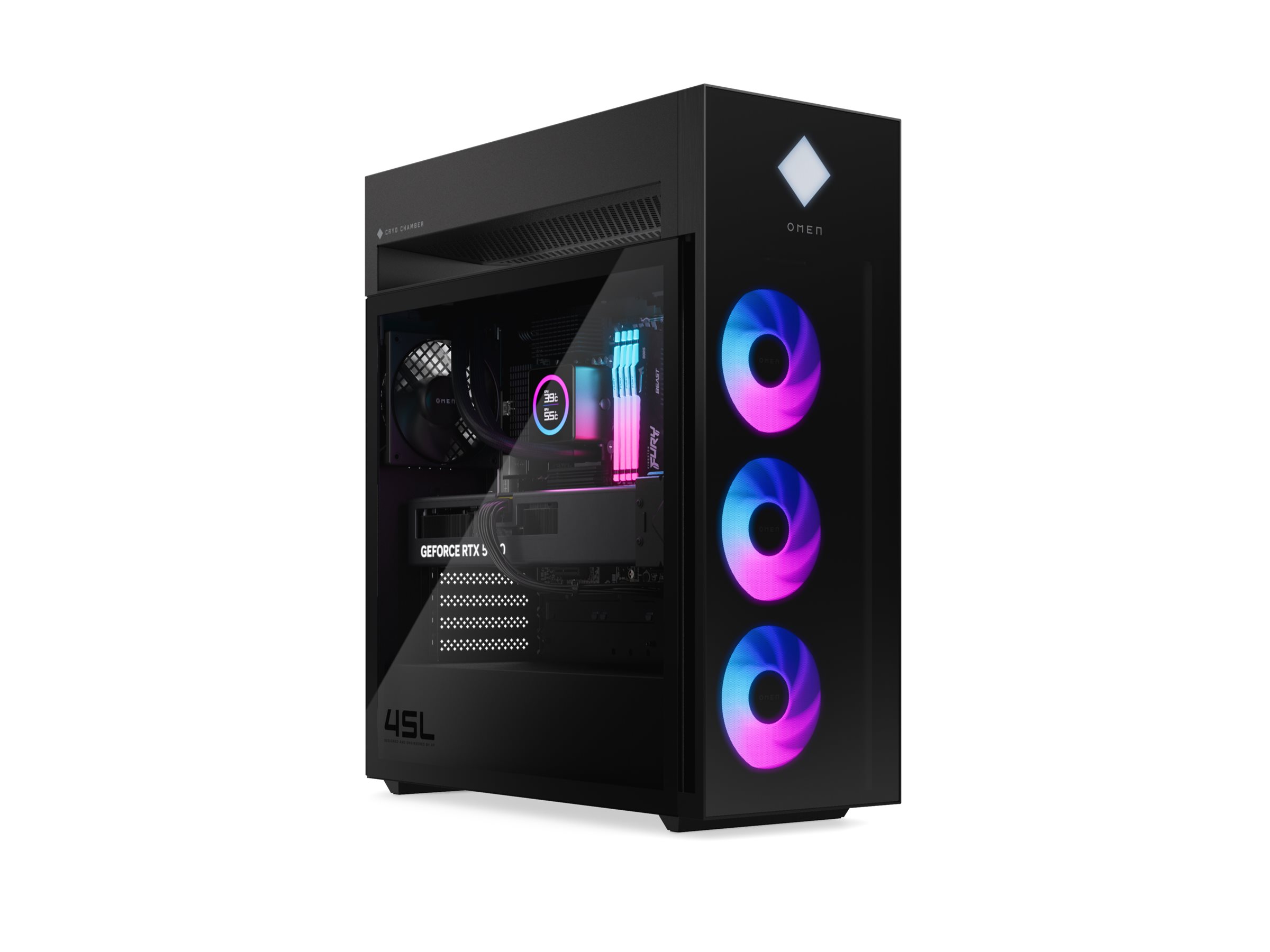 HP OMEN 45L by HP GT22-3795ng - microATX - Core Ultra 9 285K - RAM 64 GB - SSD 2 TB - NVMe - GeForce RTX 5080 - 1GbE, 2.5GbE, Wi-Fi 6E, Bluetooth 5.3 - WLAN 802.11abgnacax (Wi-Fi 6E)
