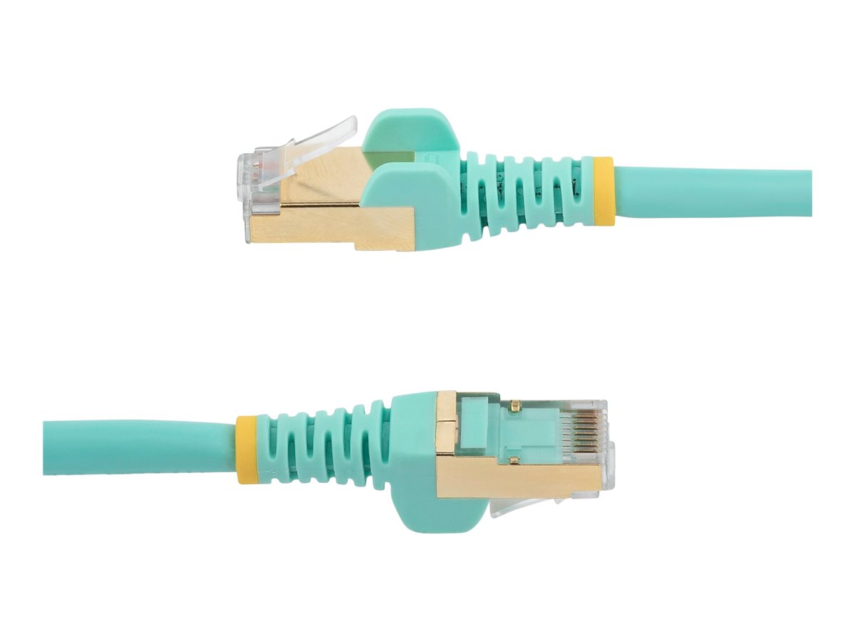 StarTech.com 3m CAT6A Ethernet Cable, 10 Gigabit Shielded Snagless RJ45 100W PoE Patch Cord, CAT 6A 10GbE STP Network Cable wStrain Relief, Aqua, UL Certified WiringTIA - Category 6A - 26AWG (6ASPAT3MAQ)