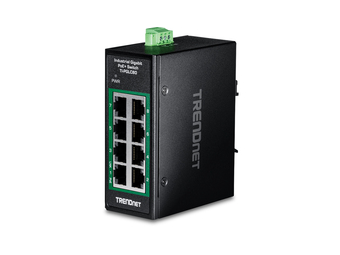 TRENDnet TI-PGLC80 PoE+ Industrial DIN-Rail Mini Switch - Switch - 1 Gbps