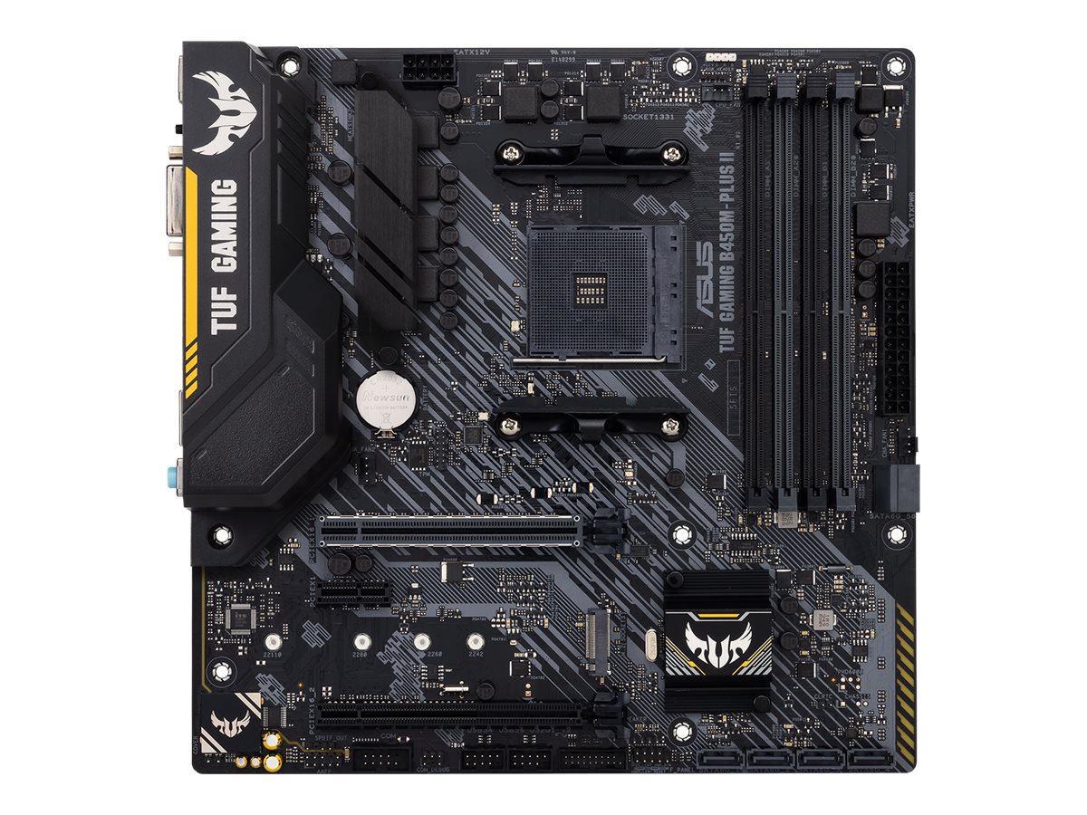 ASUS TUF GAMING B450M-PLUS II - Motherboard - micro ATX - Socket AM4 - AMD B450 Chipsatz - USB-C Gen1, USB 3.2 Gen 1, USB 3.2 Gen 2 - Gigabit LAN - Onboard-Grafik (CPU erforderlich)