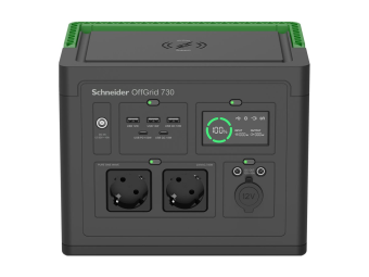 APC Schneider OffGrid 730 - Tragbares kraftwerk - LCD Lithium-Ionen 2 CEE 73 Schuko-Steckdosen Sinuswelle 3 USB-A 1 USB-C kabelloses Laden