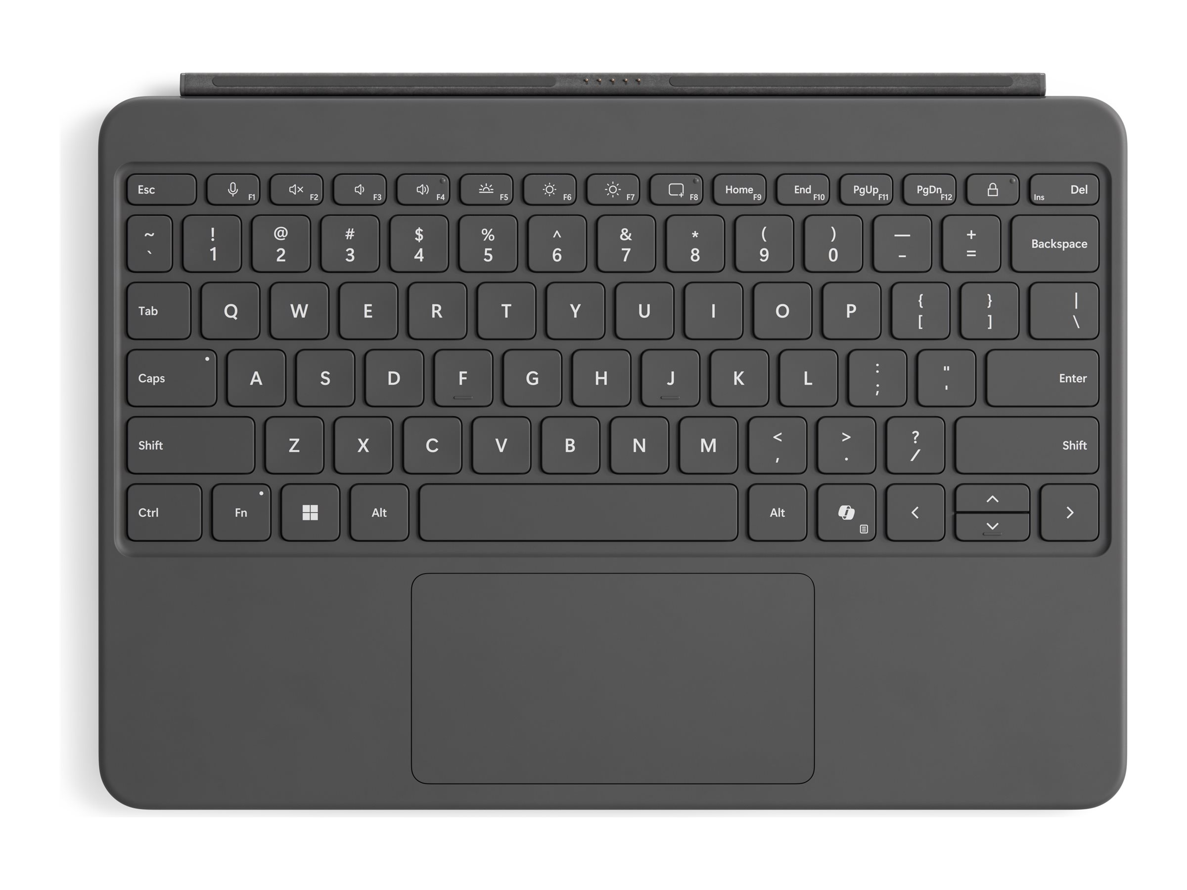 "Microsoft Surface Pro Keyboard - 12-inch - Tastatur - mit Touchpad, Beschleunigungsmesser - hinterleuchtet - magnetische Dockingstation - QWERTZ - Deutsch - Slate - 70% Recyclingpapier-basierte Verpackung - für Surface Pro Copilot+ PC for Business (12-in