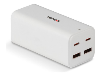 Lindy Netzteil - 100 Watt - 5 A - Power Delivery 3.0 + PPS GaNFast - 4 Ausgabeanschlussstellen (2 x USB-C 2 x USB)