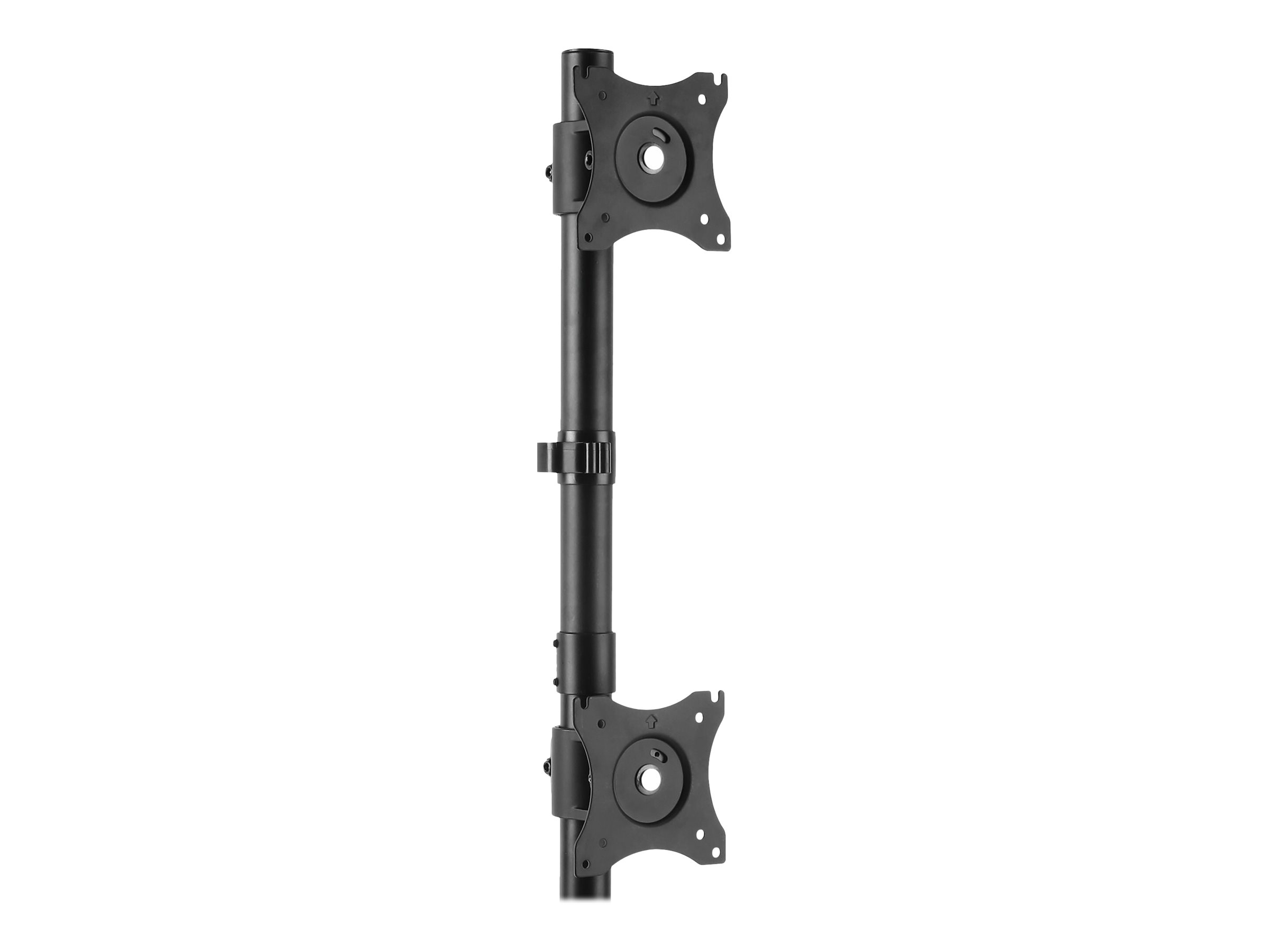 StarTech.com Startech Vertikale Dual Monitorhalterung - Heavy Duty Stahl - Für VESA Monitore bis zu 27 Zoll - Verstellbarer zweifach Moniotrständer - Aufstellung - für 2 Monitore - stabiler Stahl - Schwarz - Bildschirmgröße 33-68.6 cm (13"-27")