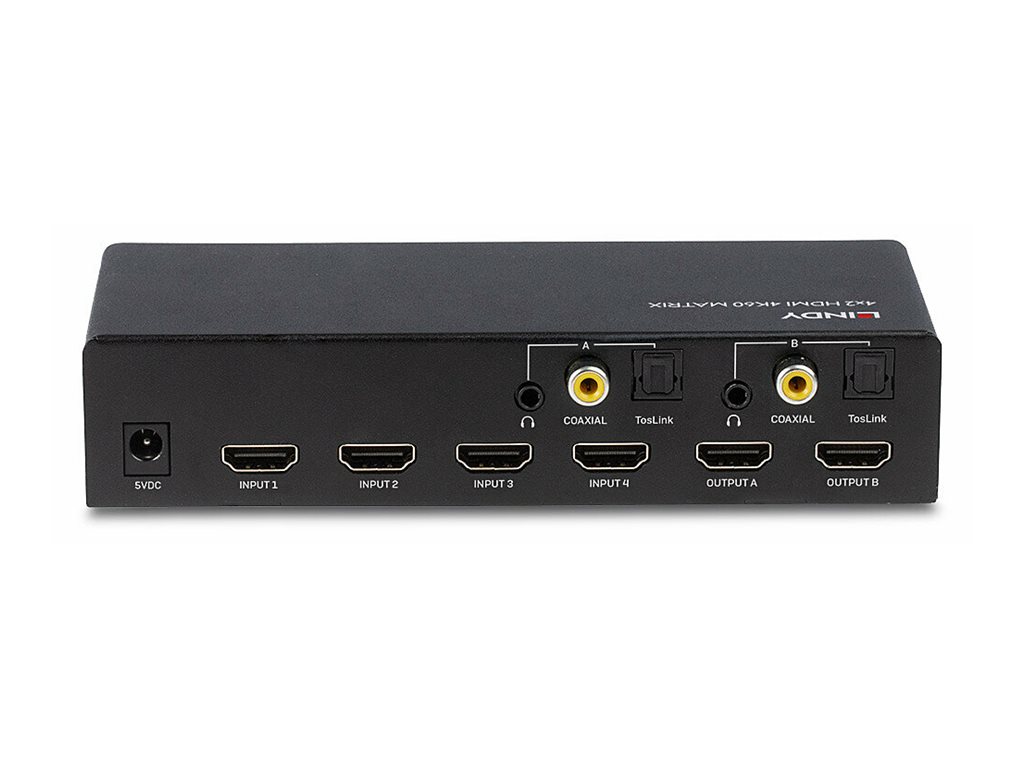 Lindy 4x2 HDMI 2.0 18G Matrix Switch - VideoAudio-Schalter