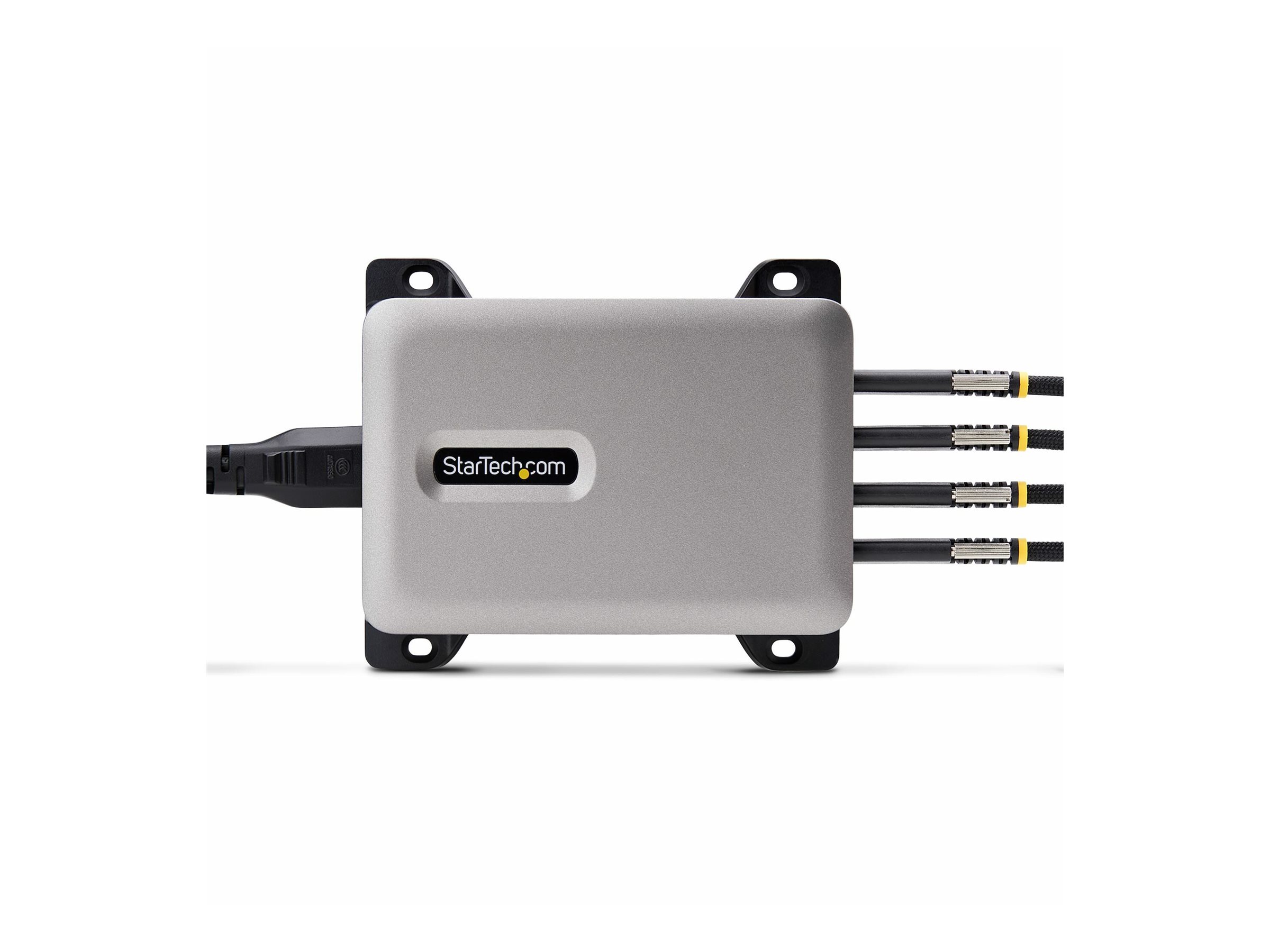 StarTech.com 4-Port USB-C Charger, 240W Total, Single Port 140W EPR - Netzteil - mit Oberflächenmontagehalterung - 240 Watt - 5 A - Power Delivery 3.1 - 4 Ausgabeanschlussstellen (24 pin USB-C)