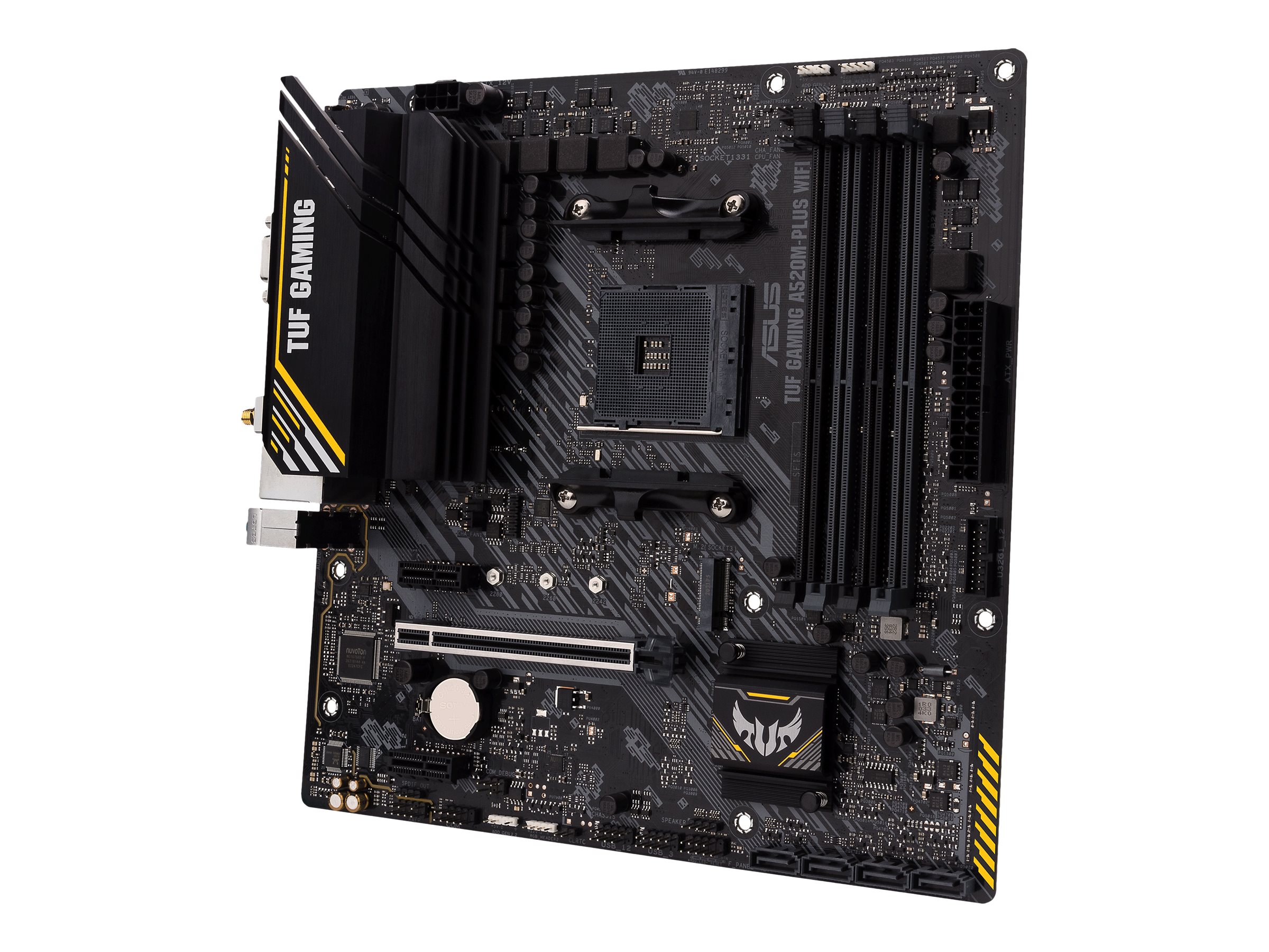 ASUS TUF GAMING A520M-PLUS WIFI - Motherboard - micro ATX - Socket AM4 - AMD A520 Chipsatz - USB 3.2 Gen 1 - Gigabit LAN, Wi-Fi, Bluetooth - Onboard-Grafik (CPU erforderlich)