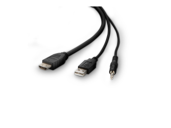 Belkin Secure KVM Combo Cable - Video-  USB-  Audio-Kabel - TAA-konform - USB, Mini-Stecker, HDMI (M)