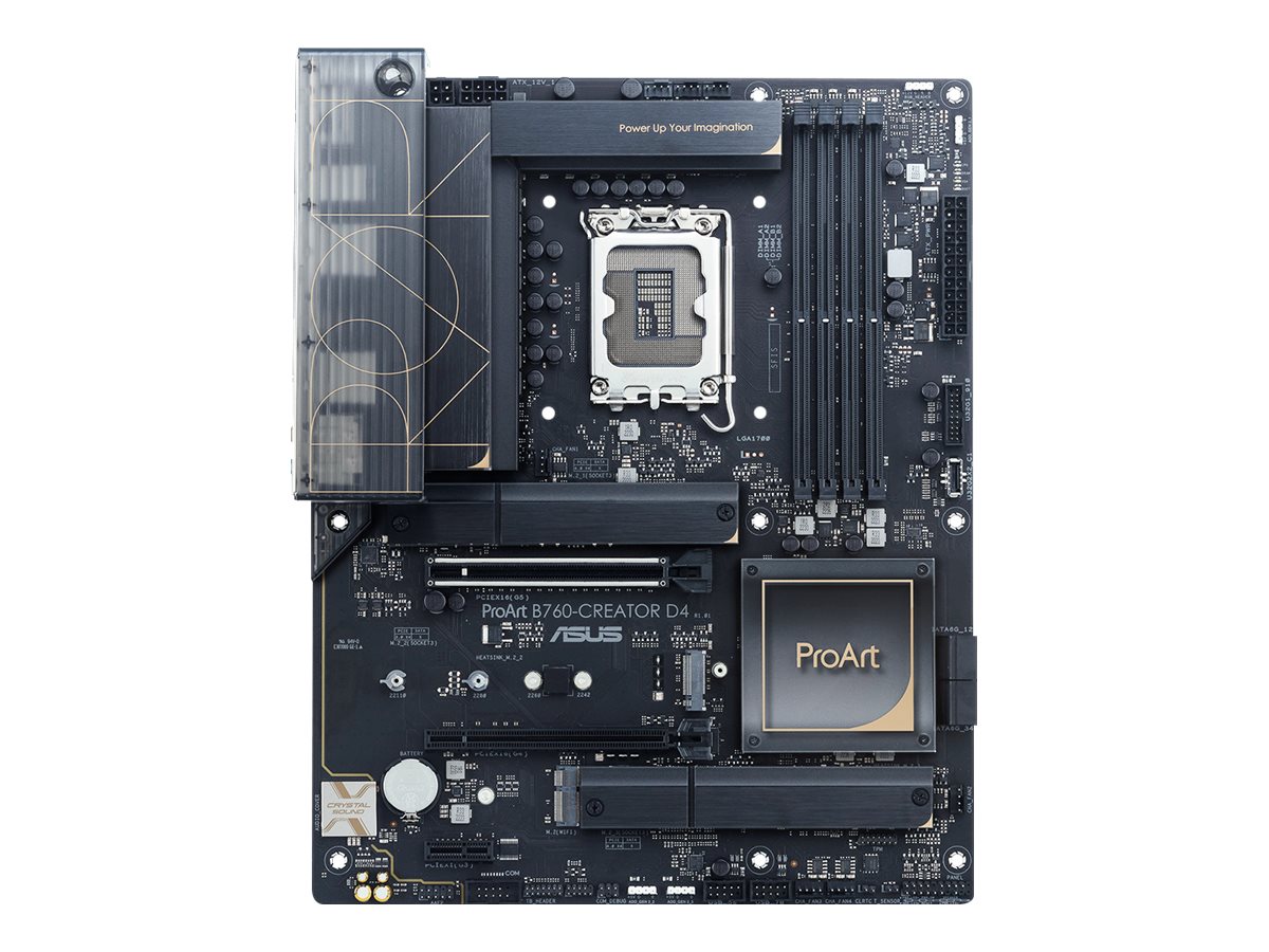 ASUS ProArt B760-CREATOR D4 - Motherboard - ATX - LGA1700-Sockel - B760 Chipsatz - USB-C 3.2 Gen2, USB 3.2 Gen 1, USB-C 3.2 Gen 2x2 - Gigabit LAN, 2.5 Gigabit LAN - Onboard-Grafik (CPU erforderlich)