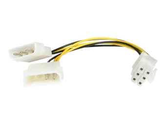 StarTech.com 12cm LP4 Molex auf 6pin PCI Express Stromkabel - Molex  PCIe Grafikkarten Stromkabel - Netzteil - interne Stromversorgung, 4-polig (M)