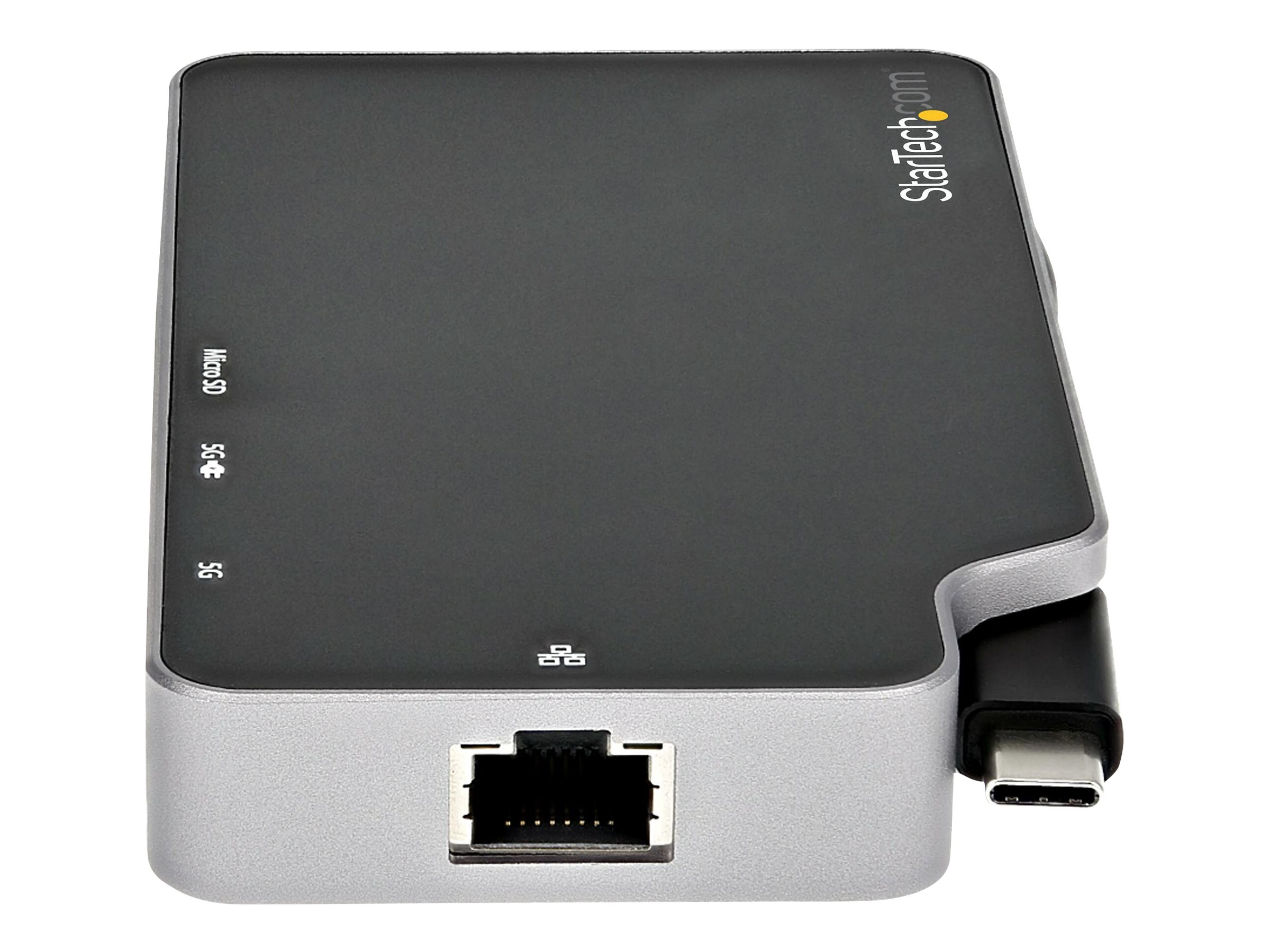 StarTech.com USB-C Multiport Adapter - USB-C auf 4K HDMI oder VGA mit 100W Power Delivery Pass-Through, 2-Port 10Gbits USB Hub, MicroSD, GbE - USB 3.1 Gen 2 Typ C MiniTravel Dock (CDP2HVGUASPD)