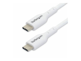 StarTech.com 2m (6.6ft) White USB-C Charging Cable, USB C Cable, USB 2.0 Type-C Laptop Charger Cord, 60W 3A Power Delivery, TPE Jacket, USB-C Data Transfer Cable, MM - USB-Kabel - USB-C (M)