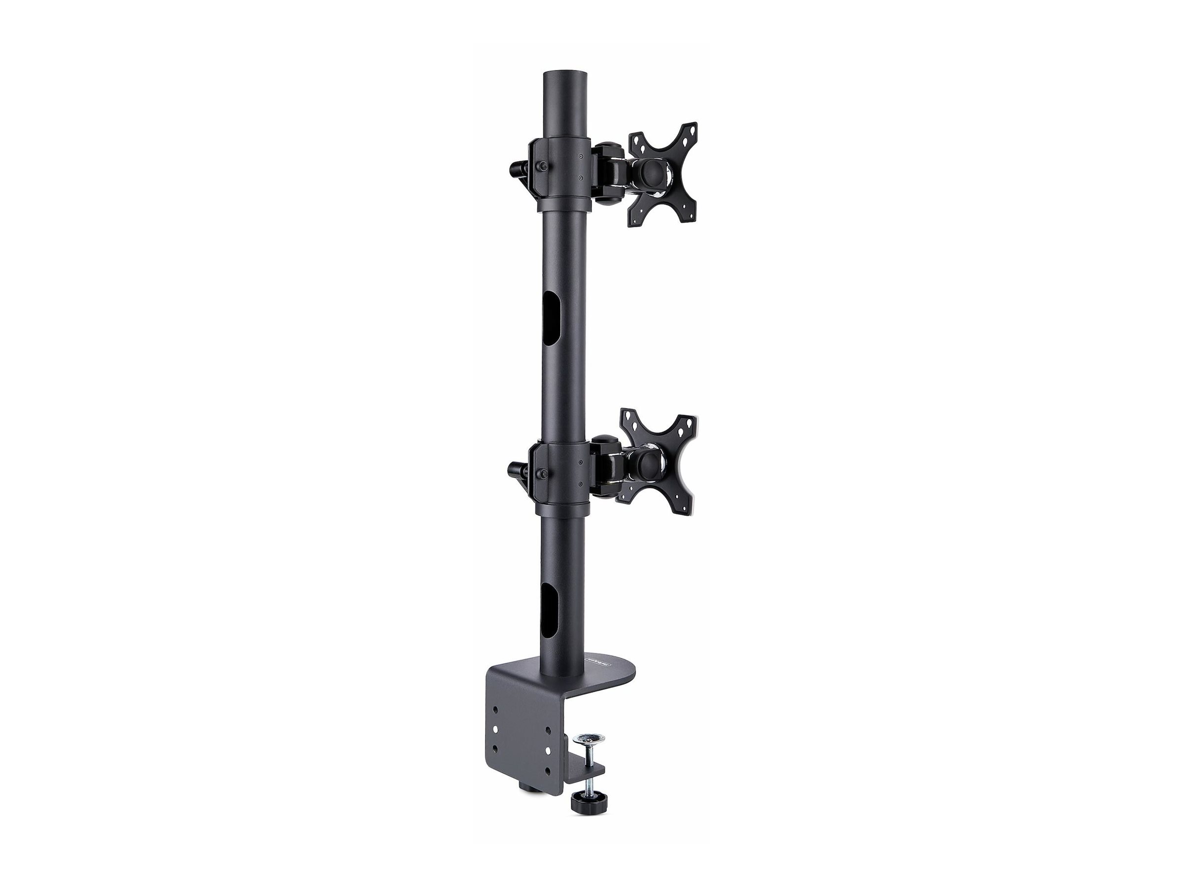 StarTech.com Desk Mount For 2x Vertically Stacked Monitors, Dual 49", TAA - Befestigungskit (C-Halterung 25 - 100 mm, Mastenbau, Polkappe, 2 VESA-Halterungen, 2 VESA-Platten, 2 Stützkragen)