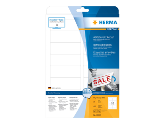 HERMA Special - Papier - matt - selbstklebend, entfernbarer Klebstoff - weiß - 88.9 x 33.8 mm 400 Etikett(en) (25 Bogen x 16)