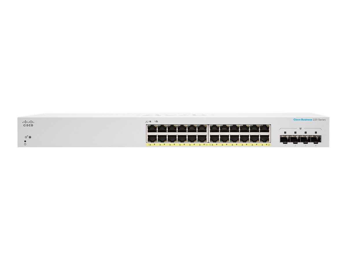 Cisco Business 220 Series CBS220-24FP-4G - Switch - Smart - 24 x 101001000 (PoE+)