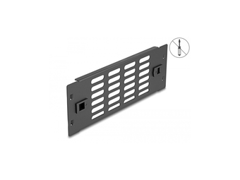 Delock Rackpaneel - mit Belüftungsschlitzen, werkzeugfrei - Schwarz - 2U - 25.4 cm (10")