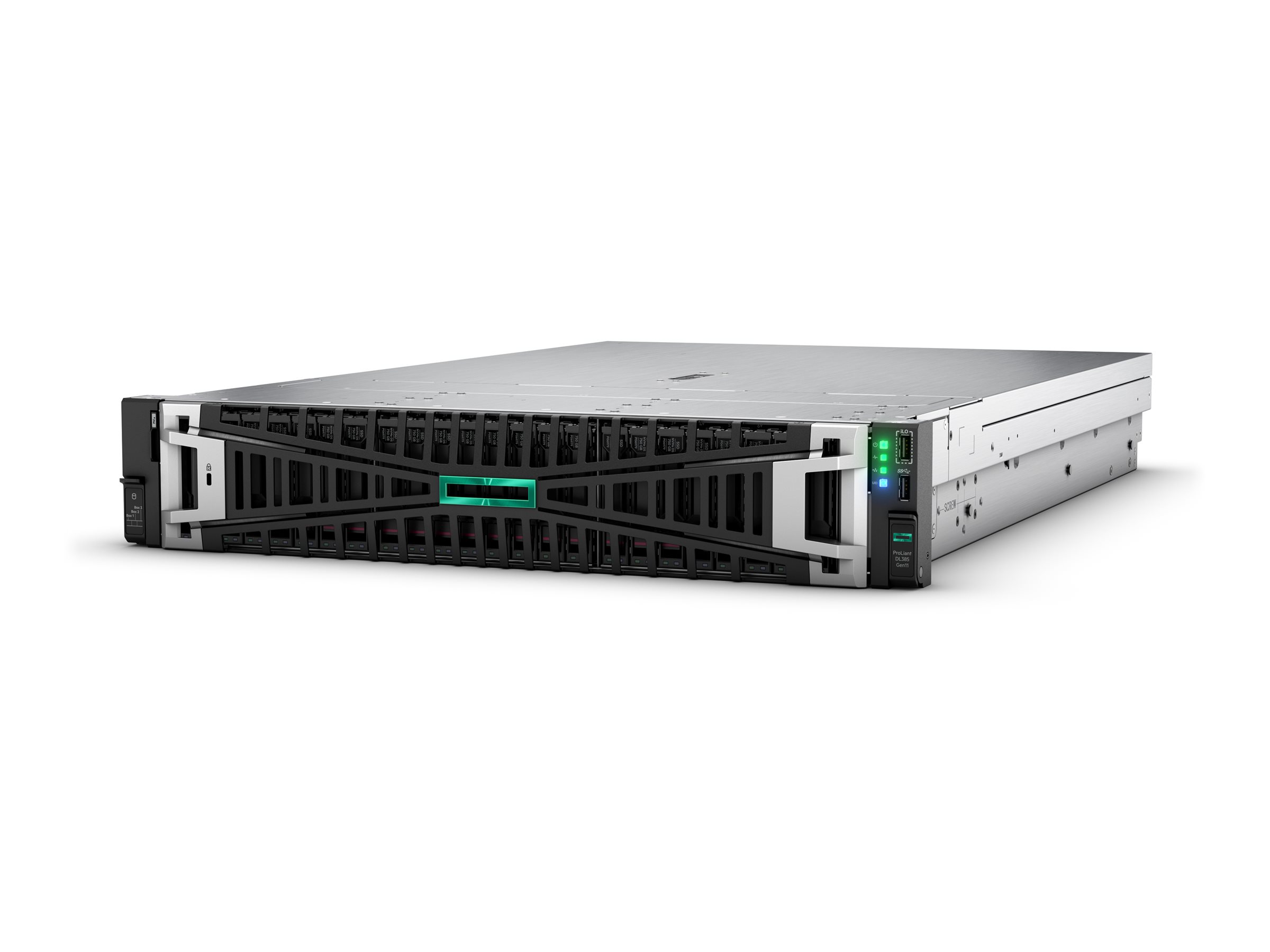 HPE ProLiant DL385 Gen11 - Server - Rack-Montage - 2U - zweiweg - 1 x EPYC 9124  3 GHz - RAM 64 GB - SATASASNVMe - Hot-Swap 6.4 cm (2.5")