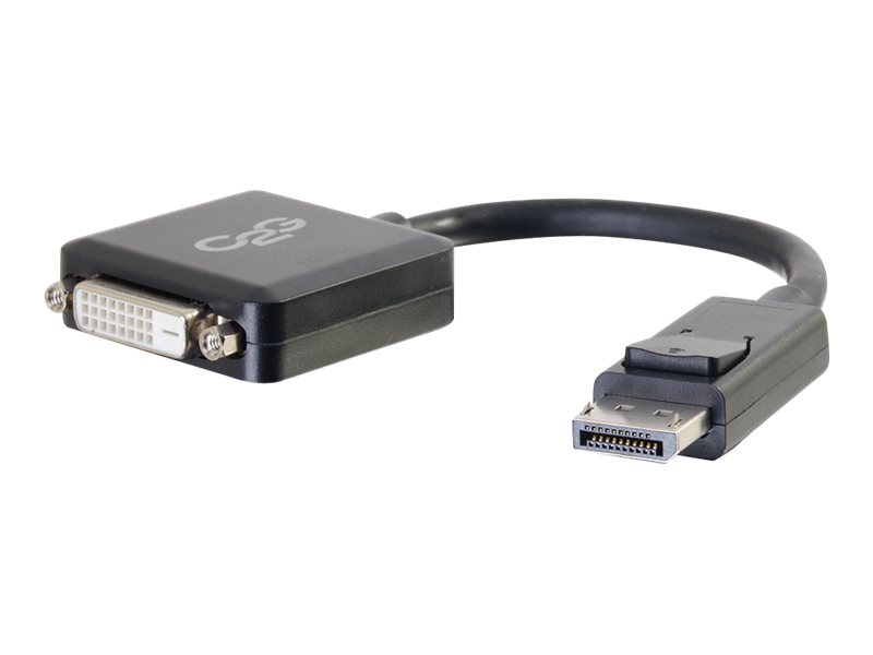 C2G 8in DisplayPort to DVI-D Adapter - DP to DVI D Adapter - Black - MF - Videoadapter - DisplayPort (M)