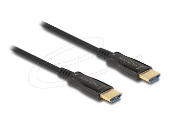 Delock High Speed - HDMI-Kabel - HDMI männlich zu HDMI männlich - 5 m - Hybrid KupferKohlefaser - Schwarz - Active Optical Cable (AOC)