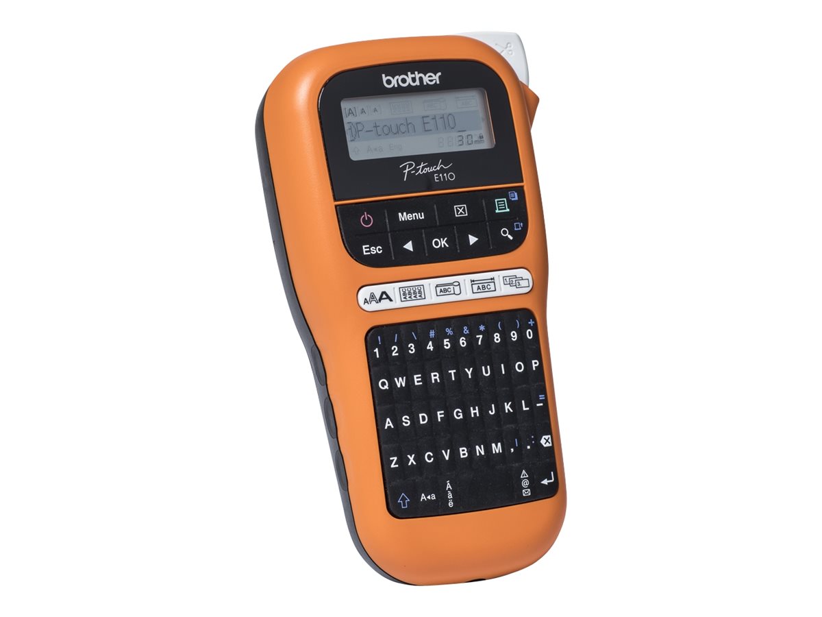 Brother P-Touch PT-E110VP - Beschriftungsgerät - sw - Thermotransfer - Rolle (1,2 cm)