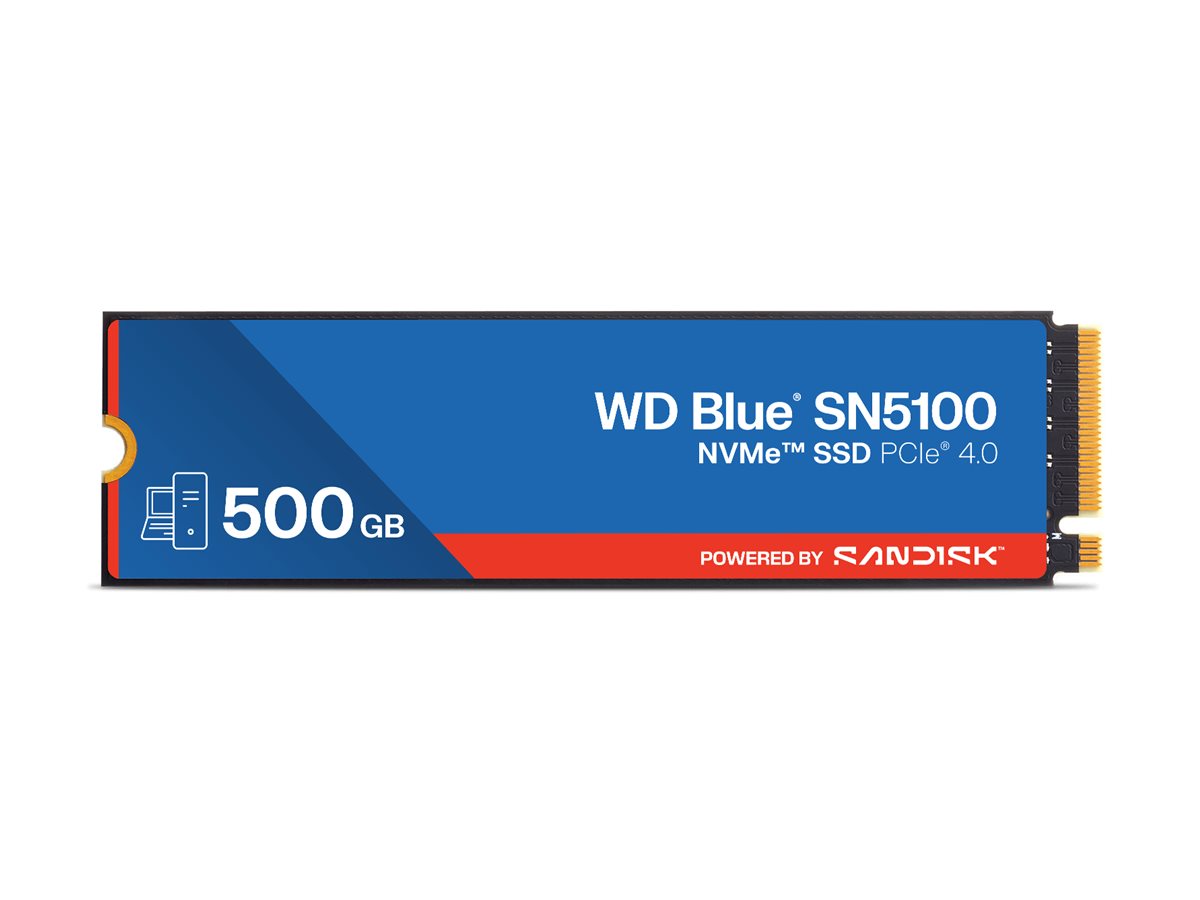 WD Blue SN5100 - SSD - 500 GB - intern - M.2 2280 - PCIe 4.0 (NVMe)